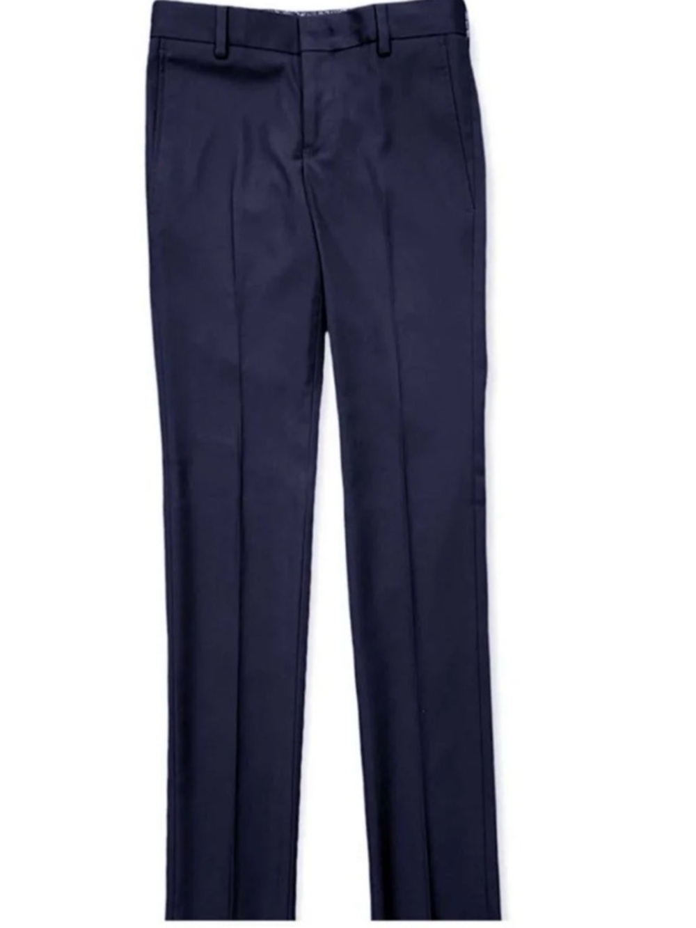 TALLIA Navy Dress Pants with Geometric Waistband Accent